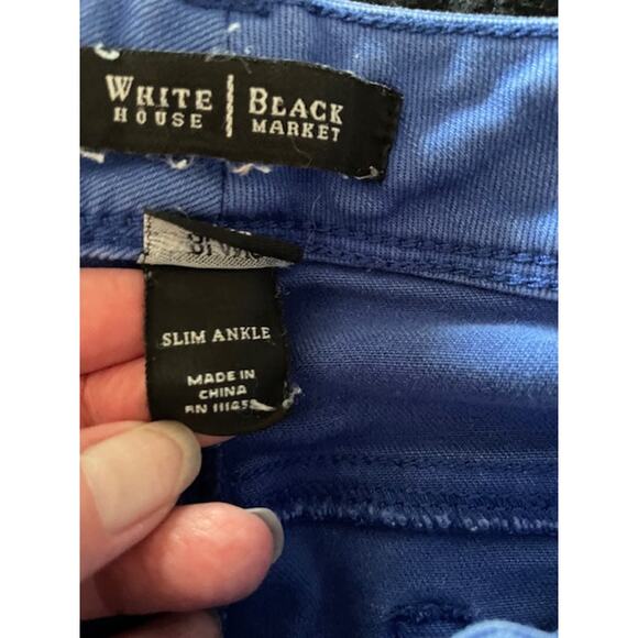 White House Black Market Size 10 Royal Blue Denim‎ Slim Ankle Jeans Pants - Picture 6 of 7